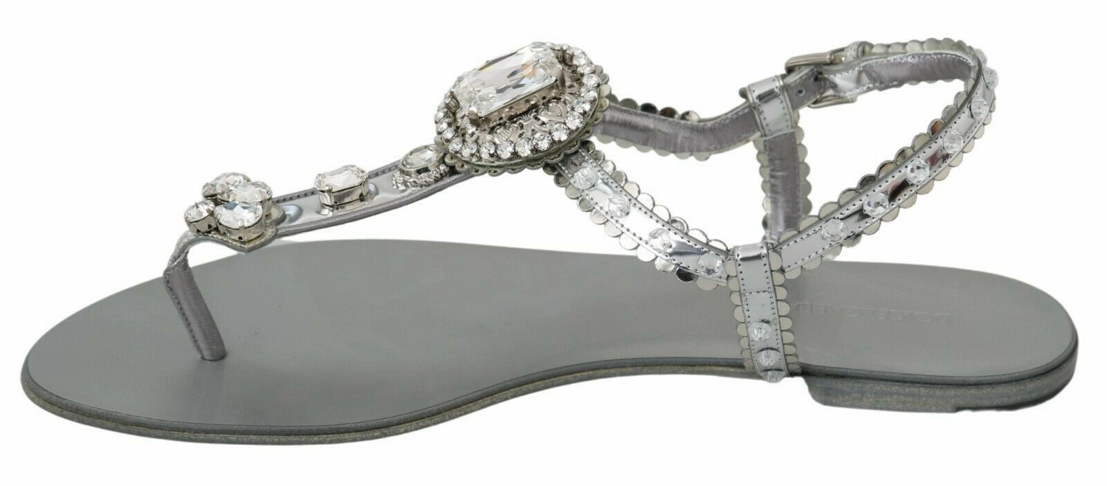 Dolce & Gabbana Silver Crystal Sandals Flip Flops Shoes Best Golf Shoes For Flat Feet