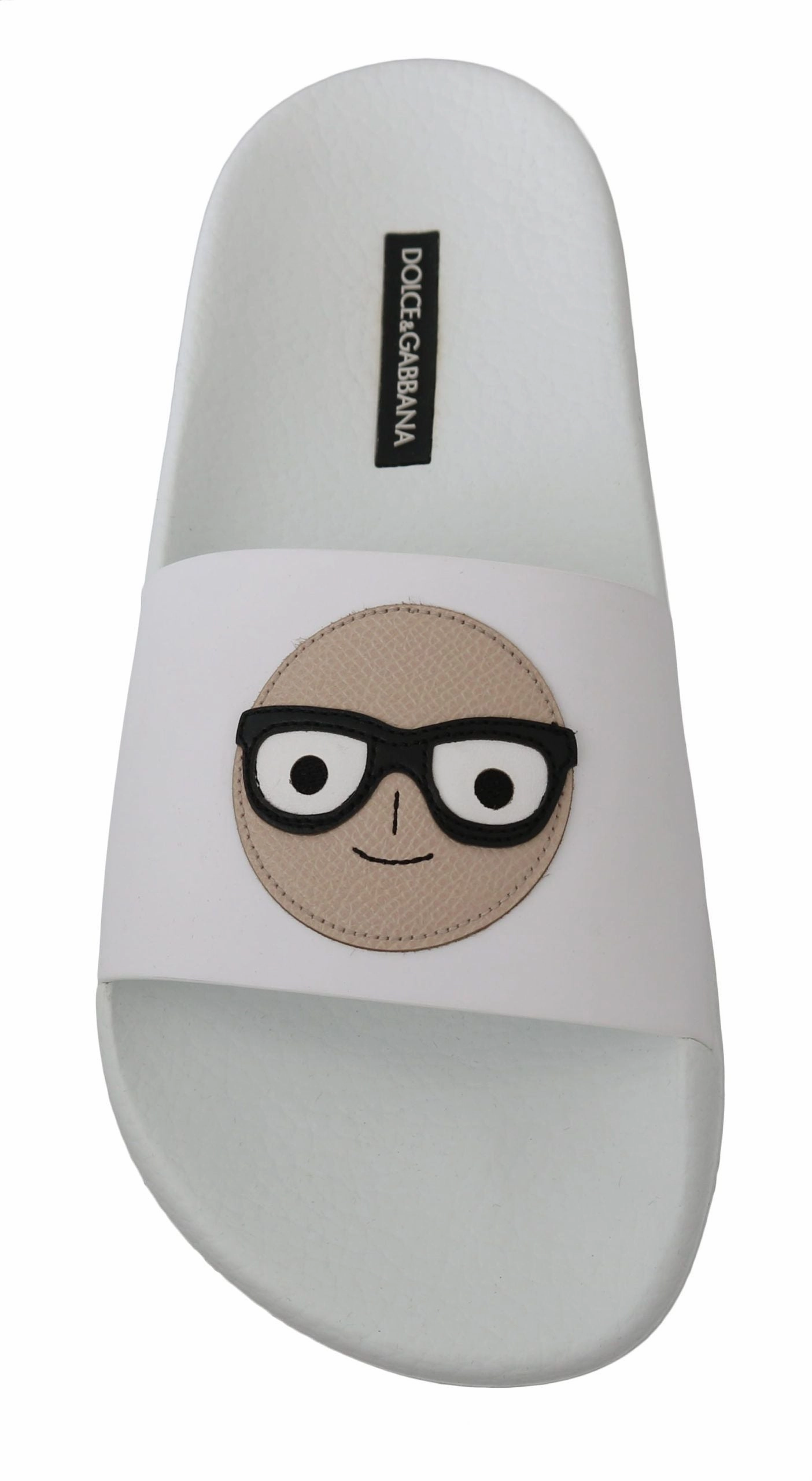 Flip Flops Squeaking Dolce & Gabbana White Leather #dgfamily Slides Shoes Sandals