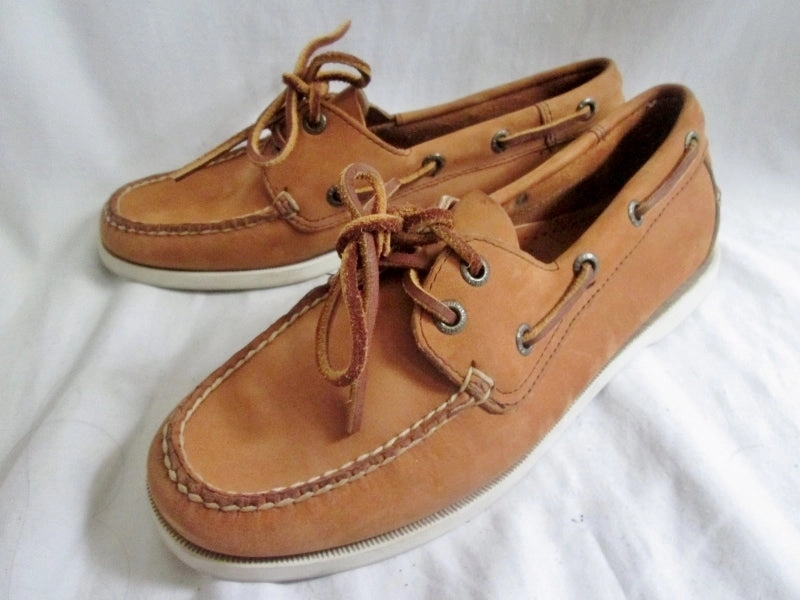 White Loafers Outfit Womens L.L. BEAN Leather Moccasins Mocs Walking Boat Shoes BROWN 7.5 COGNAC