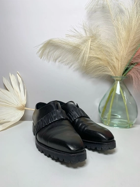 Rhinestone Loafers W Shoe Size 38.5 Rupert Sanderson Black Leather Loafers