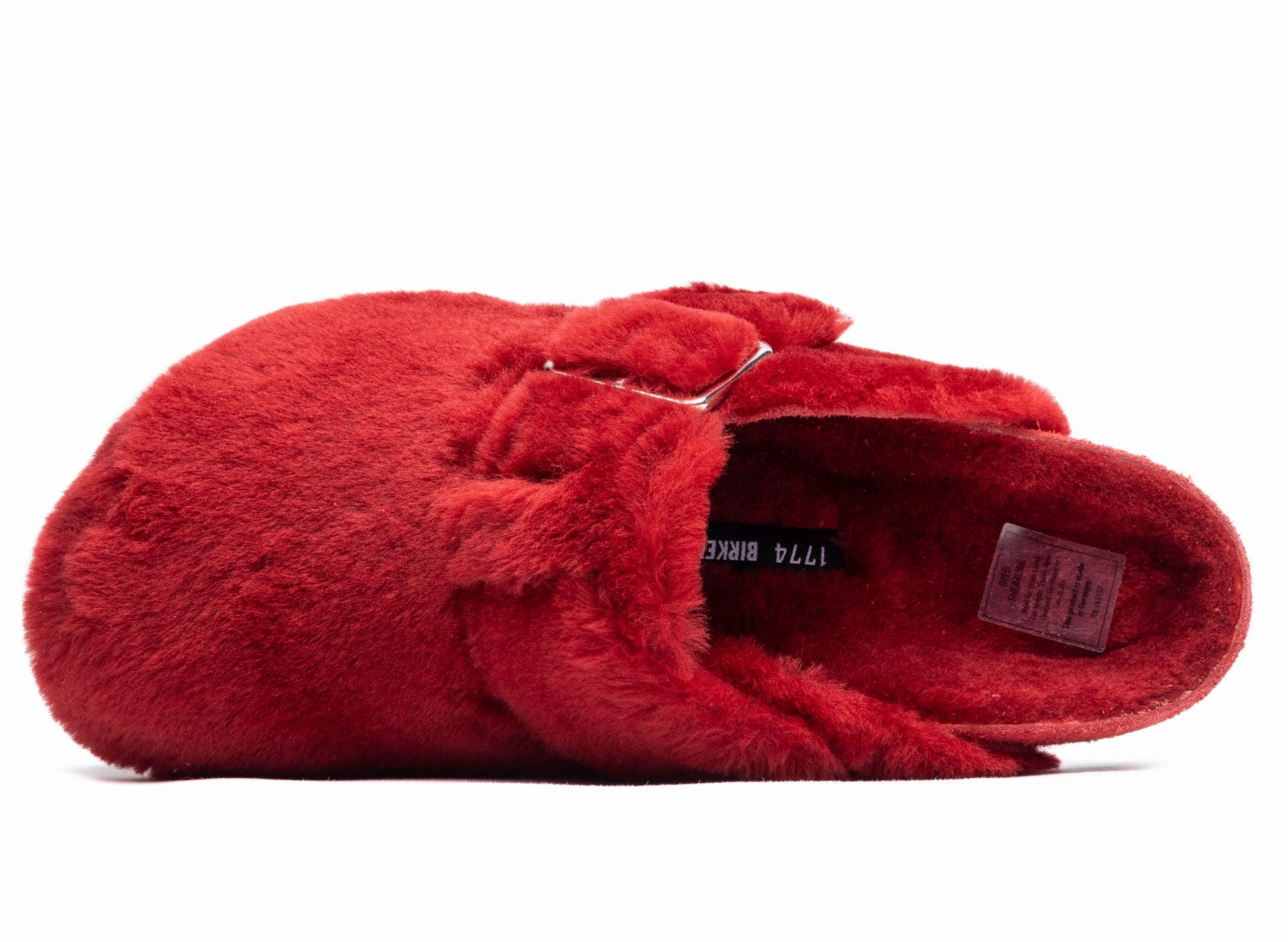 Birkenstock Boston 1774 in Shearling Red Sandals With Thong