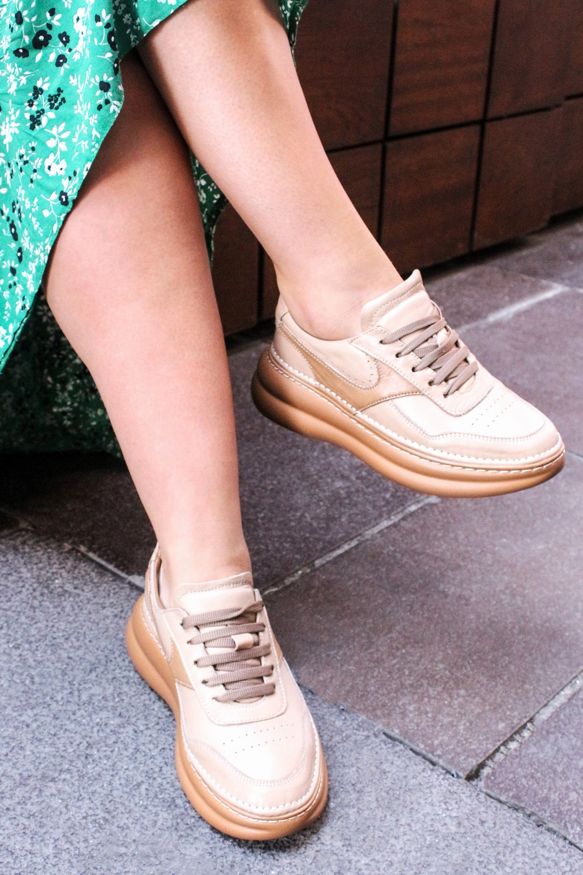 FST Genuine Leather Women's Casual Shoes 409ZA3051 Biscuit - Silver Spring Best Casual Shoes For Fall