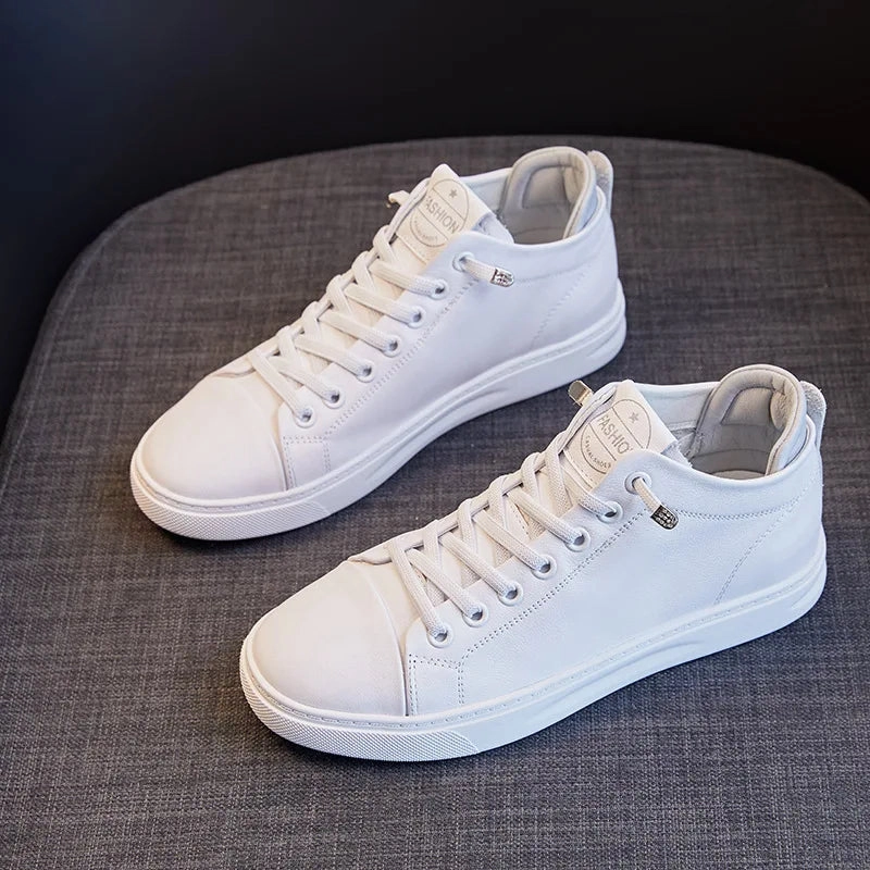 Popular Business Casual Shoes Women Sneakers Genuine Leather Shoes Cowhide Fashion Flat Casual