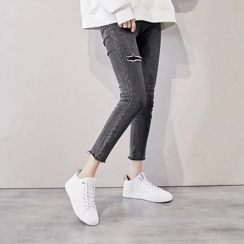 Comfy Casual Slip On Shoes Women Sneakers Genuine Leather Shoes Cowhide Fashion Flat Casual