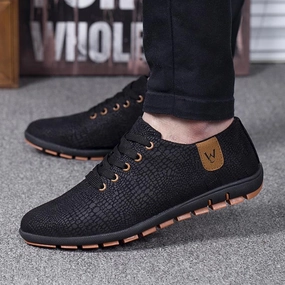 Winter Flat Pedal Shoes Spring/Summer Men Shoes Breathable Mens Shoes Casual Fashio Low Lace-up Canvas Shoes Flats Zapatillas Hombre Plus Size 45,46,47
