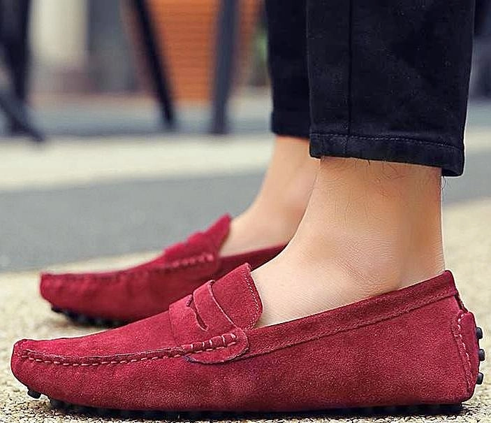 Style Soft Moccasins Men Loafers High Genuine Leather Shoes Men Flats Gommino Driving Shoes Fashion Casual Shoes