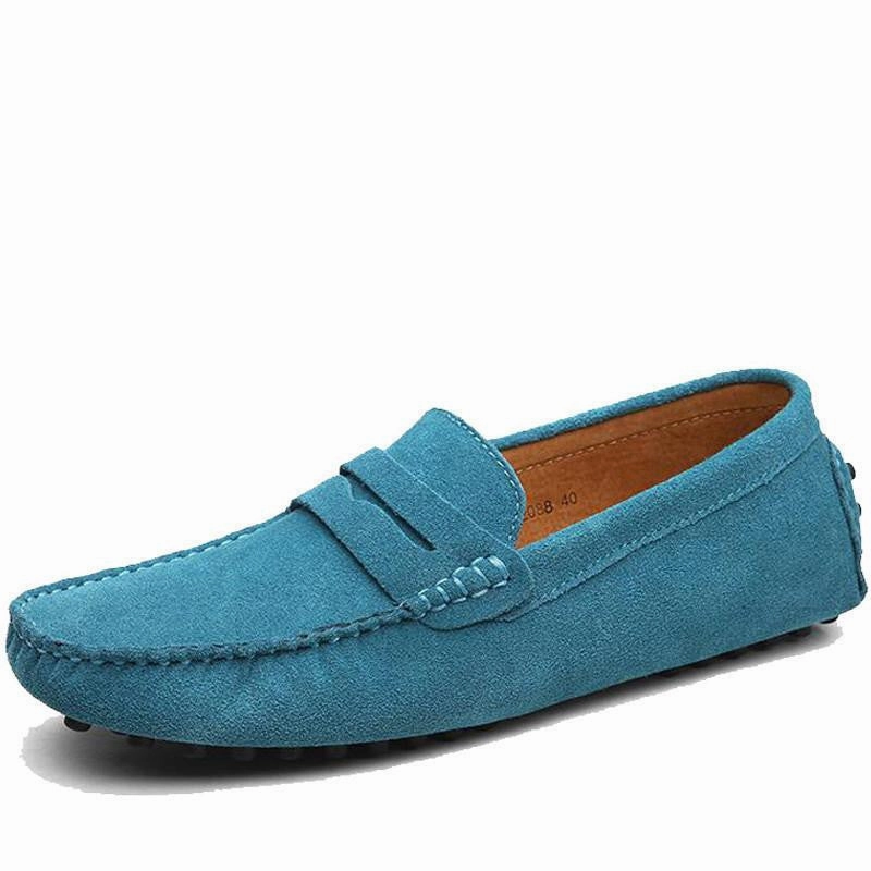 Style Soft Moccasins Men Loafers High Genuine Leather Shoes Men Flats Gommino Driving Shoes Casual Biking Shoes
