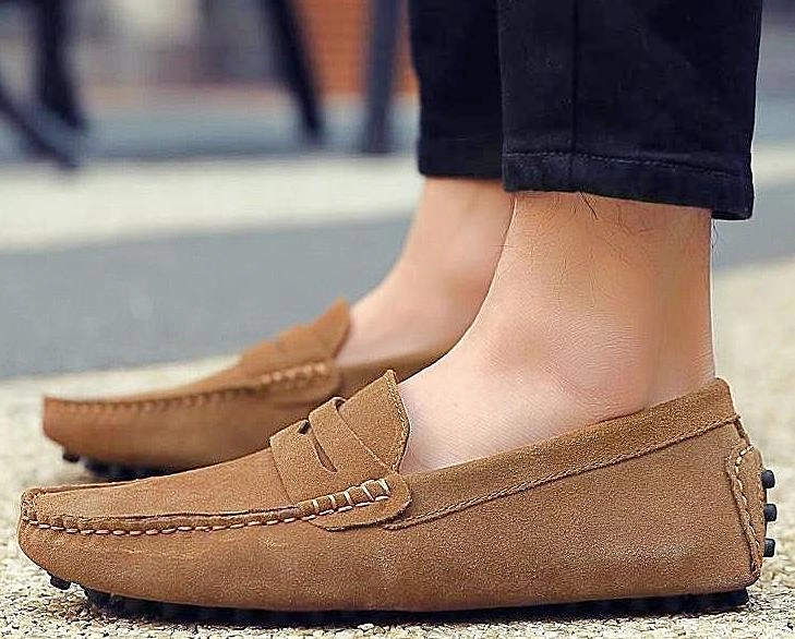 Casual Oxfords Shoes Style Soft Moccasins Men Loafers High Genuine Leather Shoes Men Flats Gommino Driving Shoes