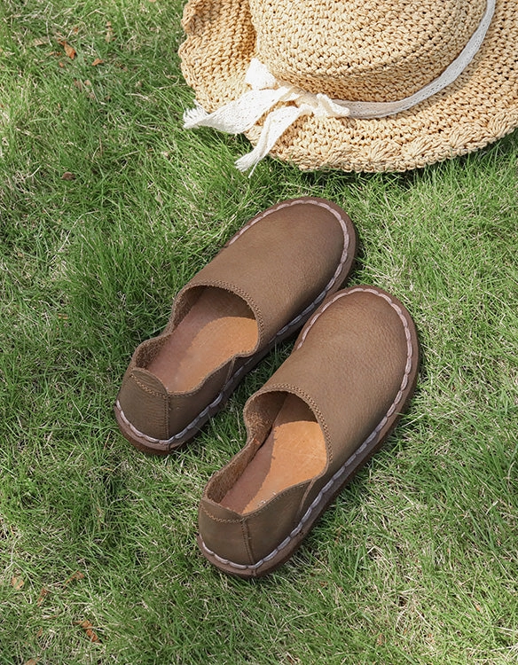 Flat Shoe Inserts Handmade Soft Leather Comfortable Flat Shoes Loafers