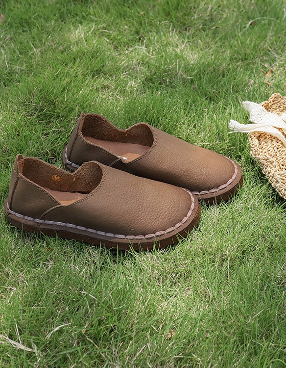 Handmade Soft Leather Comfortable Flat Shoes Loafers Flat Shoes With Platform