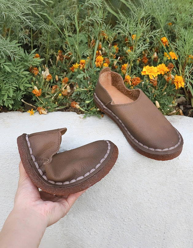 Handmade Soft Leather Comfortable Flat Shoes Loafers Loafer Shoes