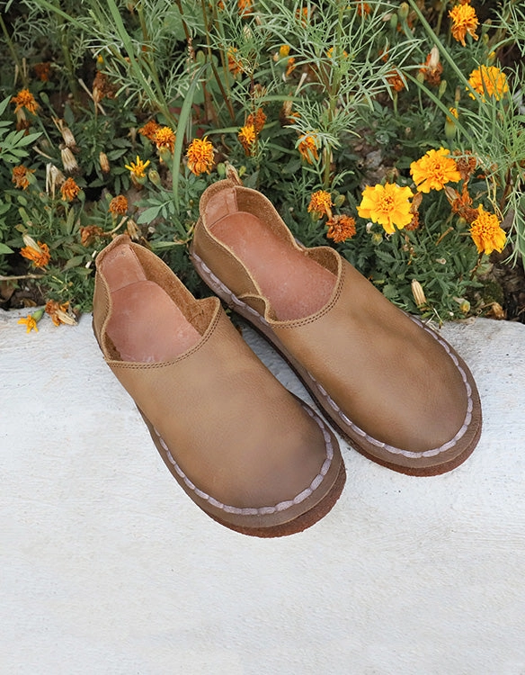 Handmade Soft Leather Comfortable Flat Shoes Loafers Flat Loafers Shoes