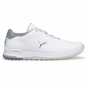 Asics Trail Walking Shoes Puma PROADAPT ALPHACAT Leather Golf Shoes - Puma White/Puma Silver