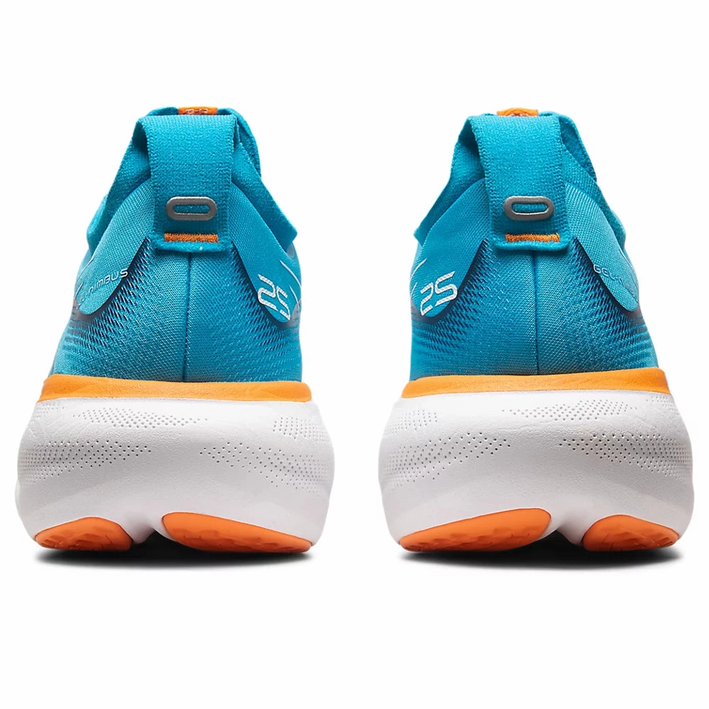 Clean Asics Shoes ASICS GEL-NIMBUS 25 (M) - (ISLAND BLUE/ SUN PEACH) RUNNING SHOES