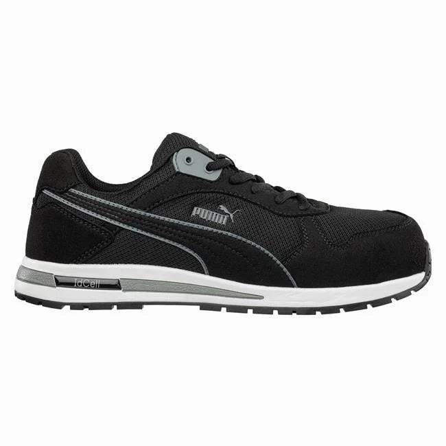 Puma Women's 643195 Frontside Black Grey Low Composite Safety Toe Metal Free Work Shoes Asics Shoes Best For Running