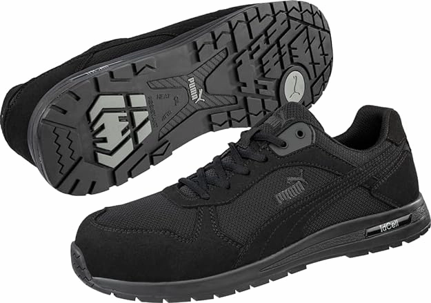 Puma Women's 643195 Frontside Black Grey Low Composite Safety Toe Metal Free Work Shoes Asics Gt 2000 4 Running Shoe