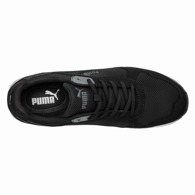 Puma Women's 643195 Frontside Black Grey Low Composite Safety Toe Metal Free Work Shoes Asics Megablast Running Shoes