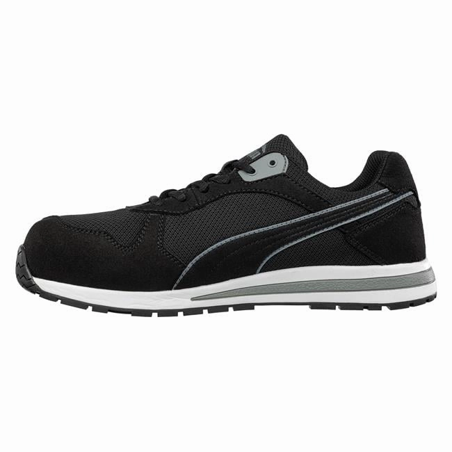 Asics Shoes Flat Feet Puma Women's 643195 Frontside Black Grey Low Composite Safety Toe Metal Free Work Shoes