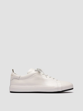 White Lace Up Sneakers ESSENCE 001 - White Leather Low Top Sneakers