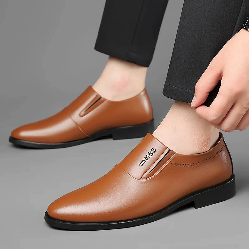 Silver Loafers Outfit New Men's Business Formal Leather Shoes