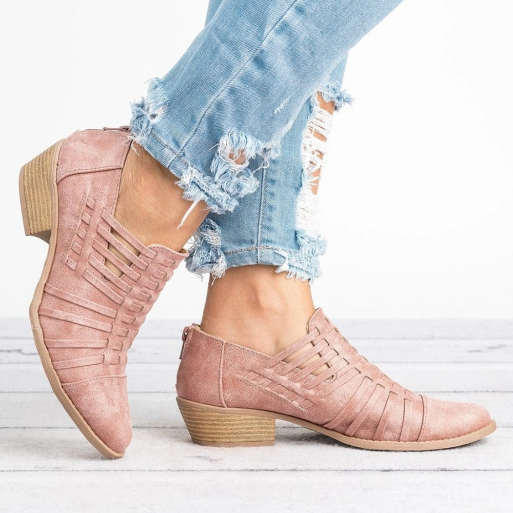 Pierced Marni Loafers Women leather shoes Plus size 41/42/43 Zip Fashion Heels