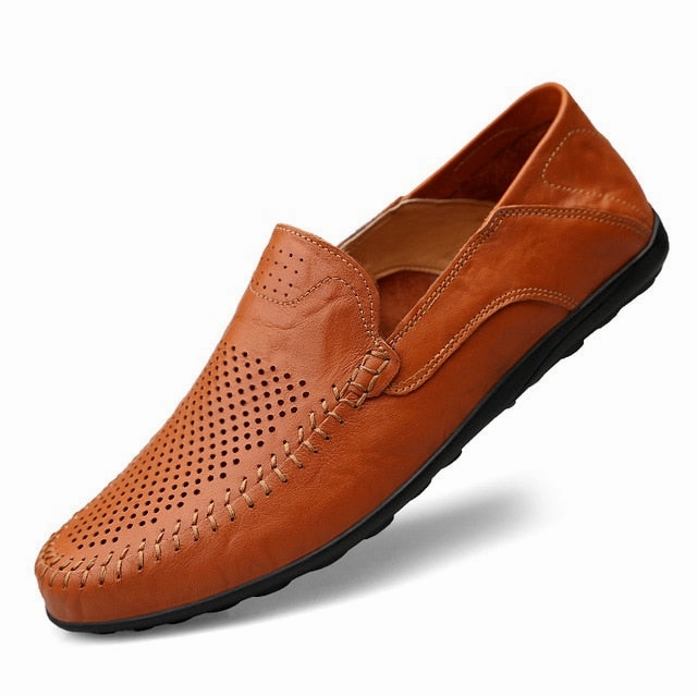 Leather Driving Loafers Genuine Leather Hand Tailored Moccasins Shoes for Men