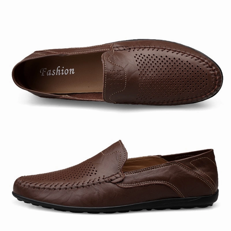 Genuine Leather Hand Tailored Moccasins Shoes for Men Lo