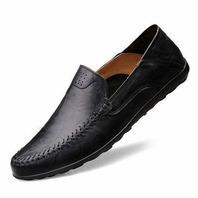 Genuine Leather Hand Tailored Moccasins Shoes for Men Dress Loafers