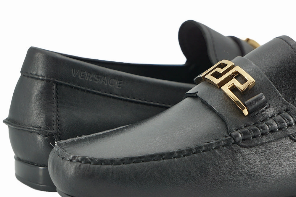Versace Elegant Black Calf Leather Men's Loafers Loafers Baltimore Md