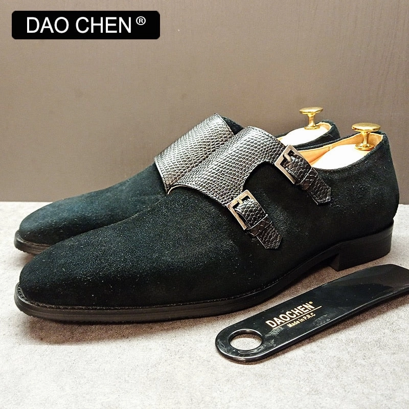 Banana Republic Penny Loafers LUXURY BRAND MEN LOAFERS SHOES DOUBLE MONK SHOES LEATHER FASHION CASUAL MEN DRESS SHOES BLACK BROWN OFFICE WEDDING SHOES FOR MEN