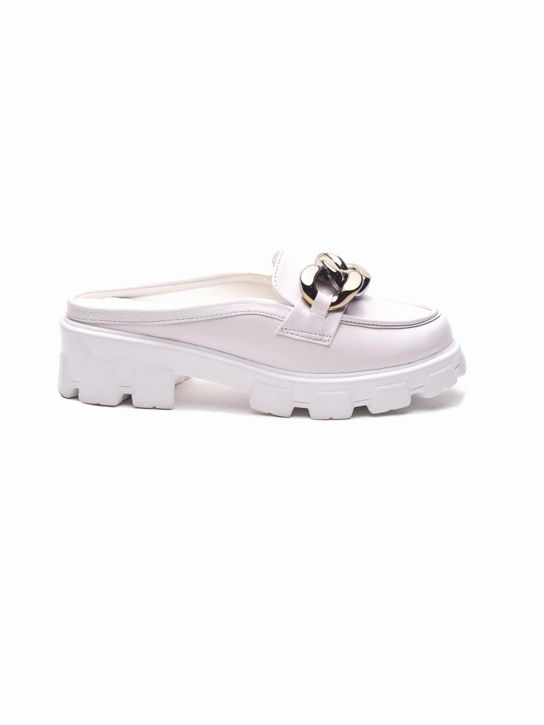 Brauch White Embellished Slip-on Loafer Shoe No Show Socks For Loafers
