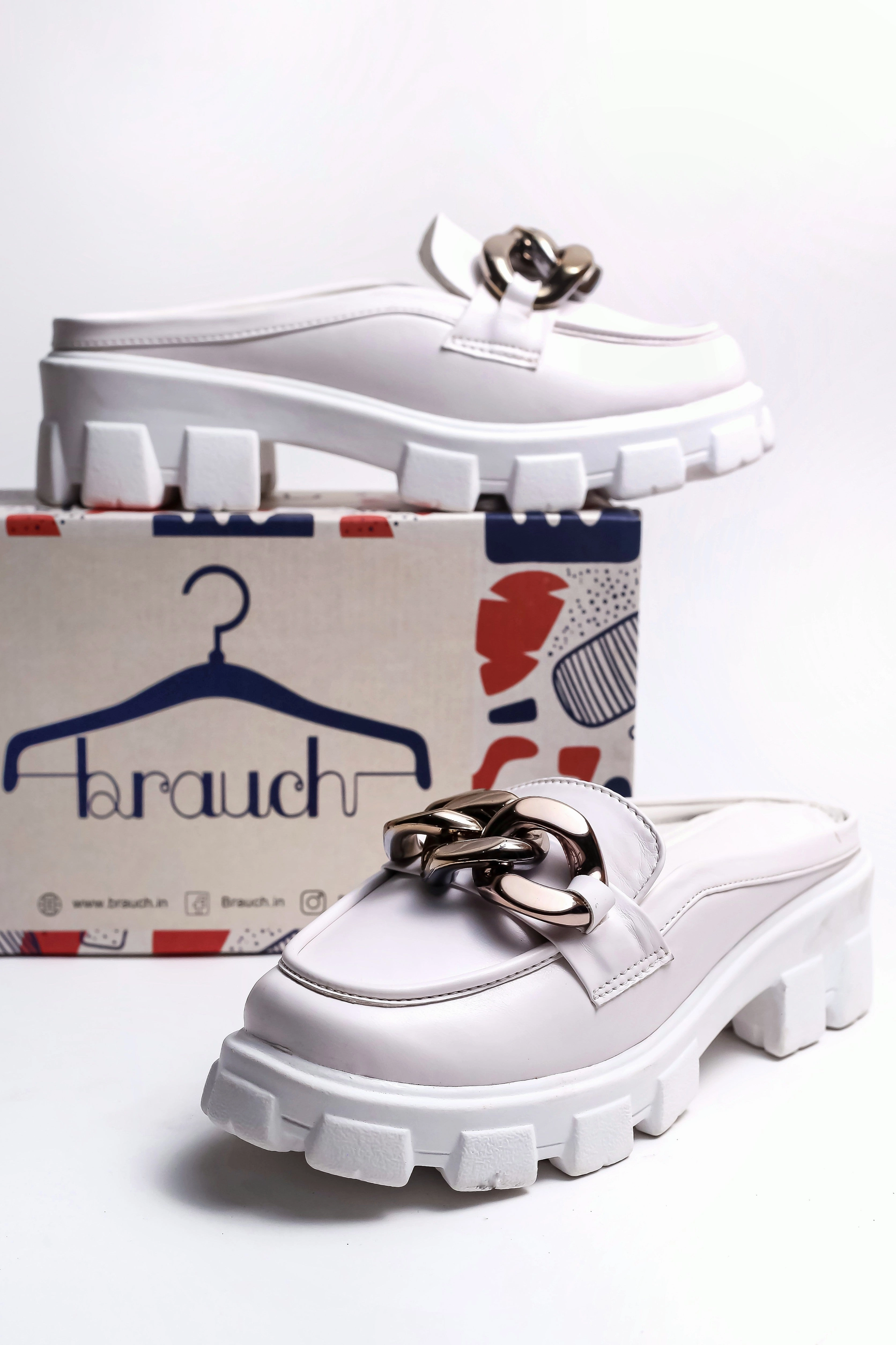 Emporio Armani Loafers Brauch White Embellished Slip-on Loafer Shoe