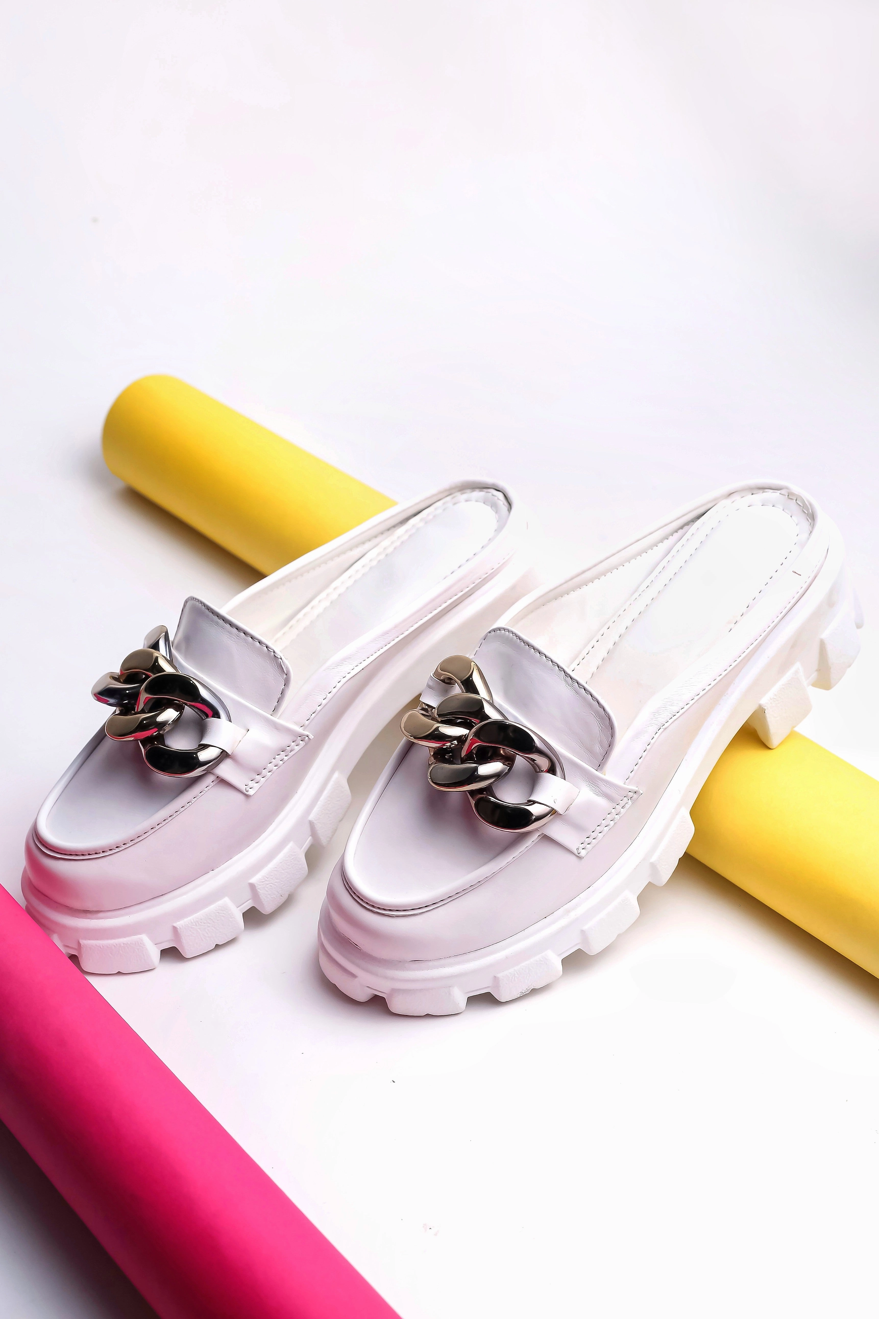 Brauch White Embellished Slip-on Loafer Shoe Loafers Bread Cranberry