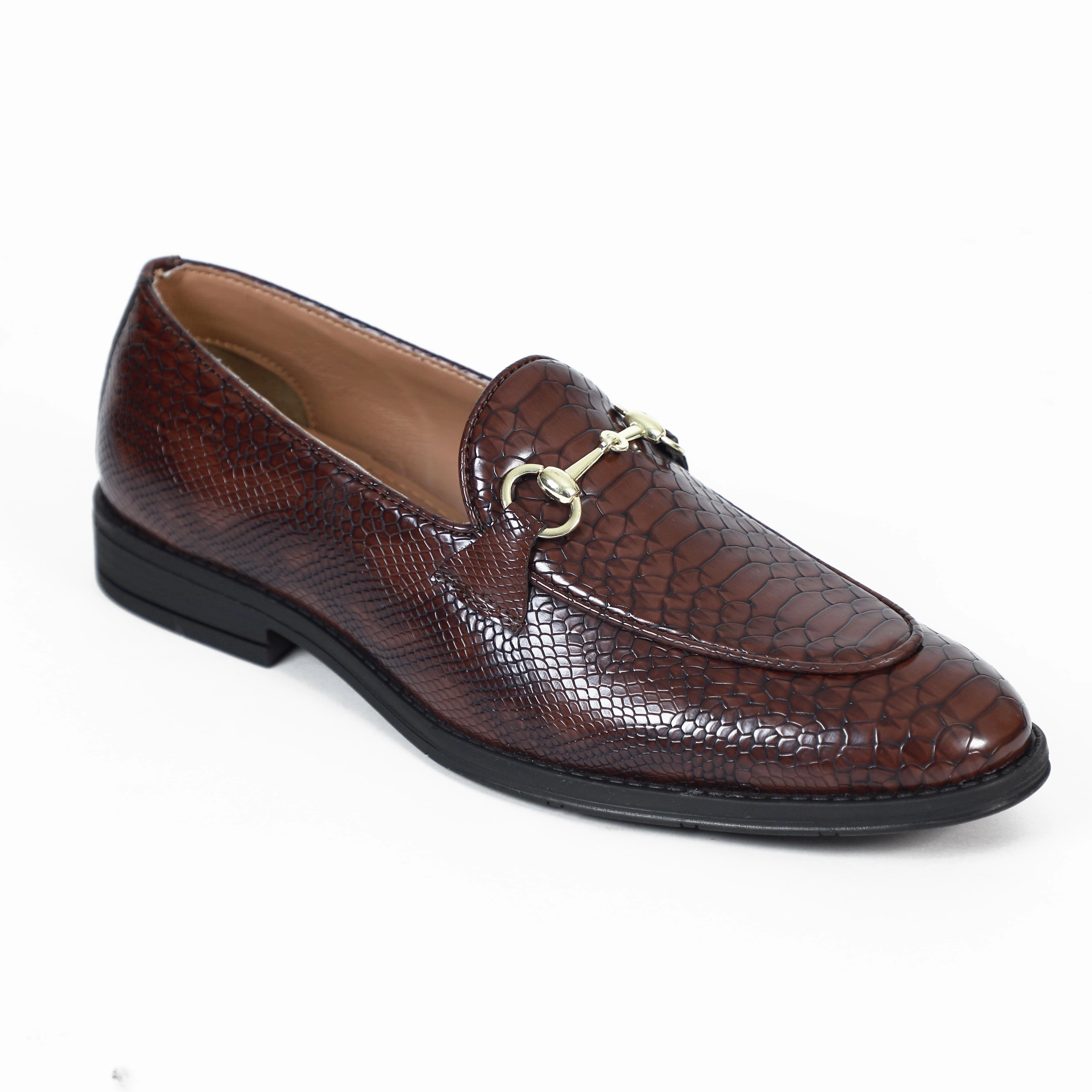 Stylish Loafers NICHE Cherry Python Print Horsebit Loafers