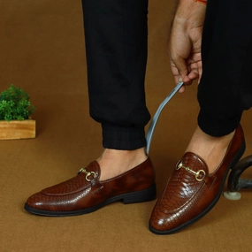 NICHE Cherry Python Print Horsebit Loafers Loafers Made In Italy