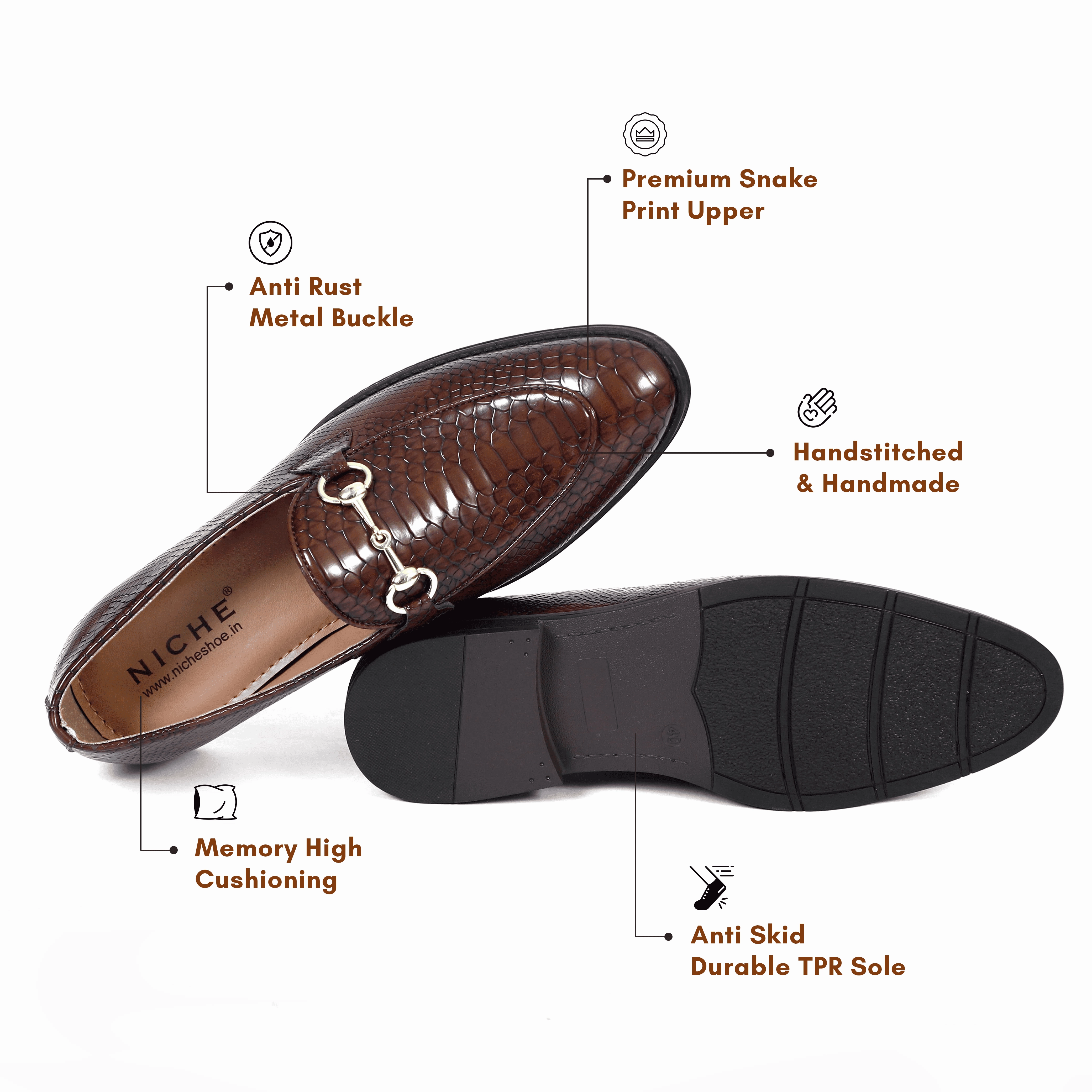 NICHE Cherry Python Print Horsebit Loafers Alexander Mcqueen Loafers