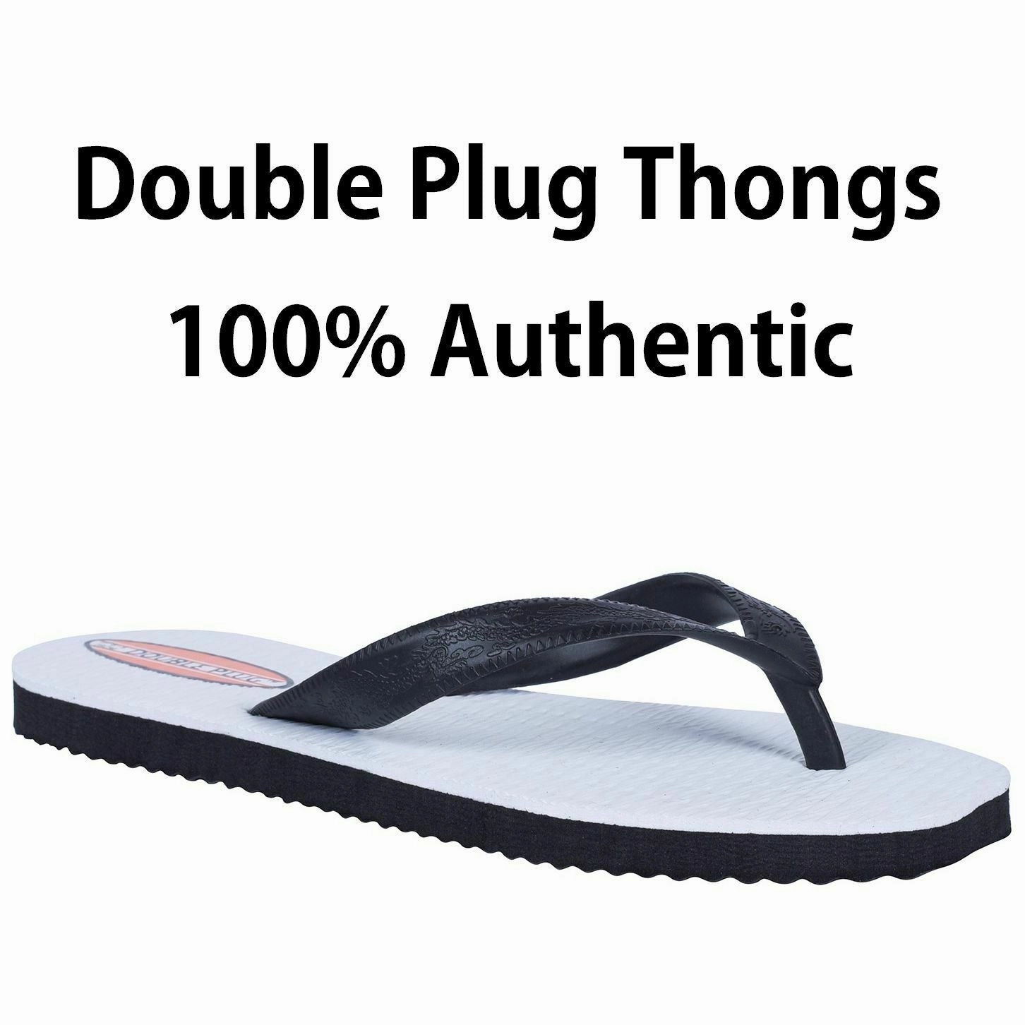 Wholesale Sandals 2 x Mens Original Double Plug Thongs Sandals Shoes Black White Flip Flops