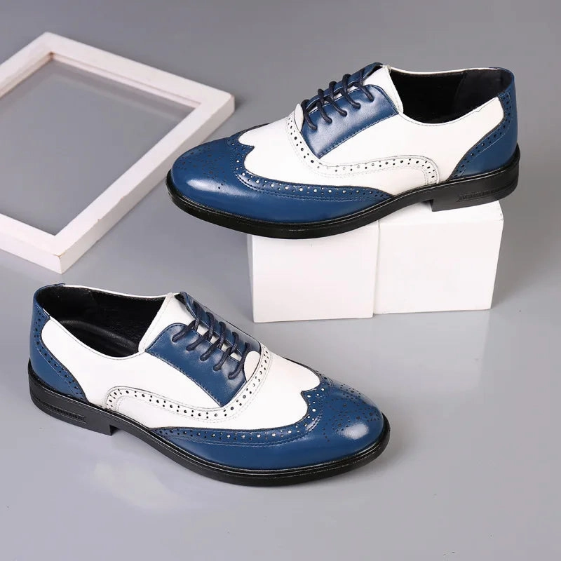 9060 Casual Shoes Moonbeam Retro Colored Men Block Carved Casual Shoes Male Business Dress