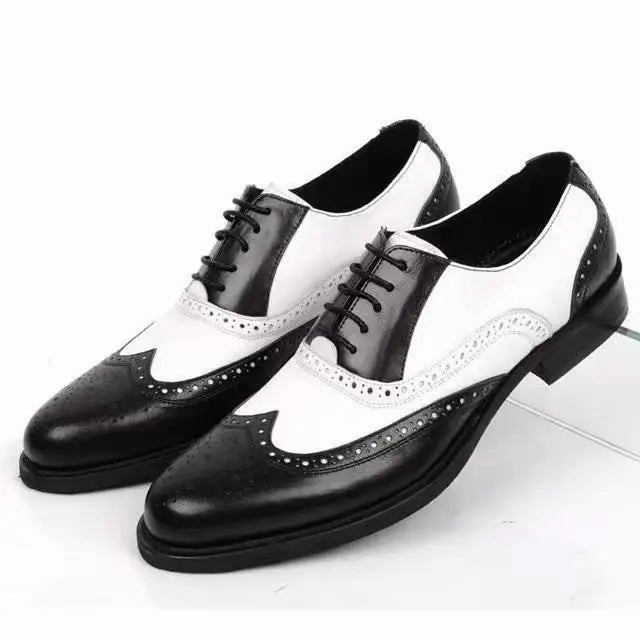 Retro Colored Men Block Carved Casual Shoes Male Business Dress Casual Polo Shoes