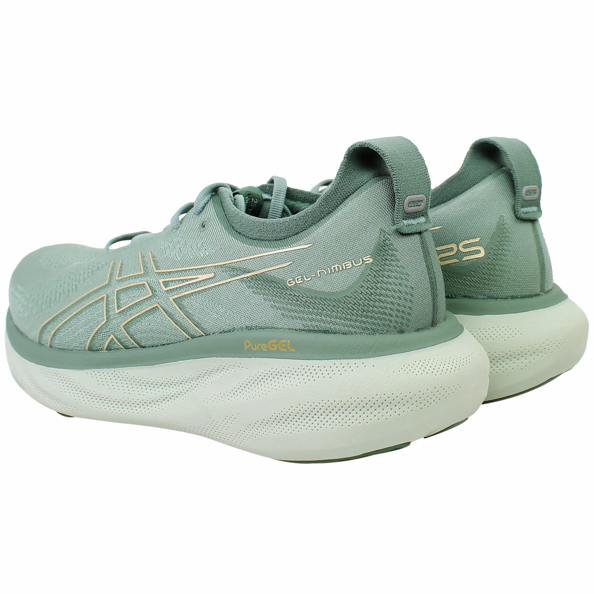 Asic Basketball Shoes Asics Gel-Nimbus 25 Womens Green Running Shoes