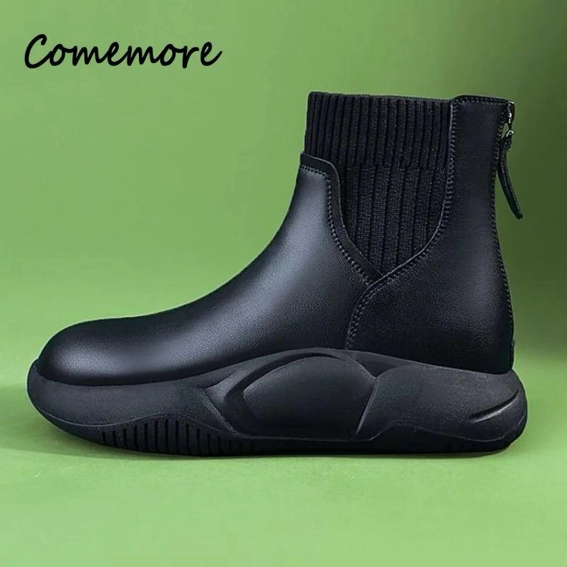Running Shoes And Spikes Comemore Platform Flats Sports Chelsea Boots B43210
