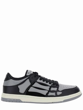White Sneakers 'Skel Top Low' Black Sneakers With Skeleton Patch In Leather Man