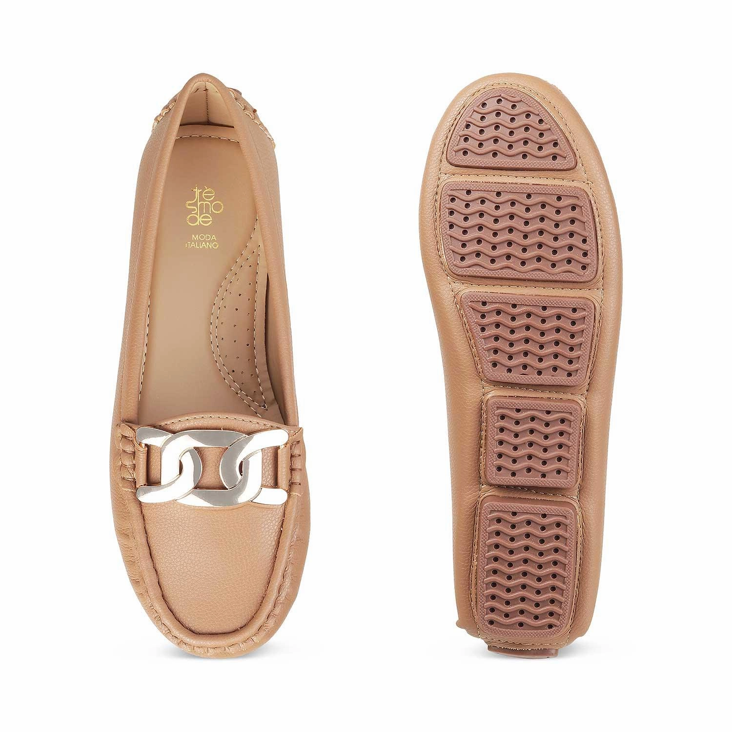 The Yon New Tan Women's Dress Loafers Tresmode Baby Loafers