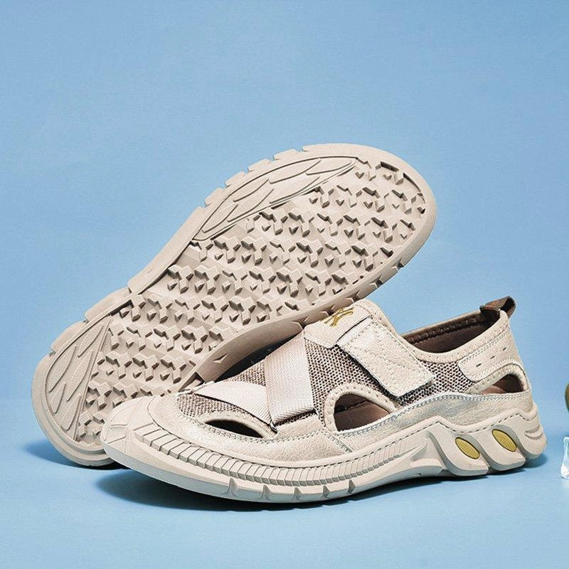 Women Ballet Flat Shoes Men Summer Flat Heel Casual Cowhide Leather Hiking Shoes