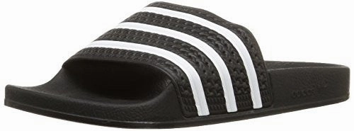 Adidas Grey Running Shoes adidas Originals Men's Adilette Slide Sandal,Black/White/Black,13 M US