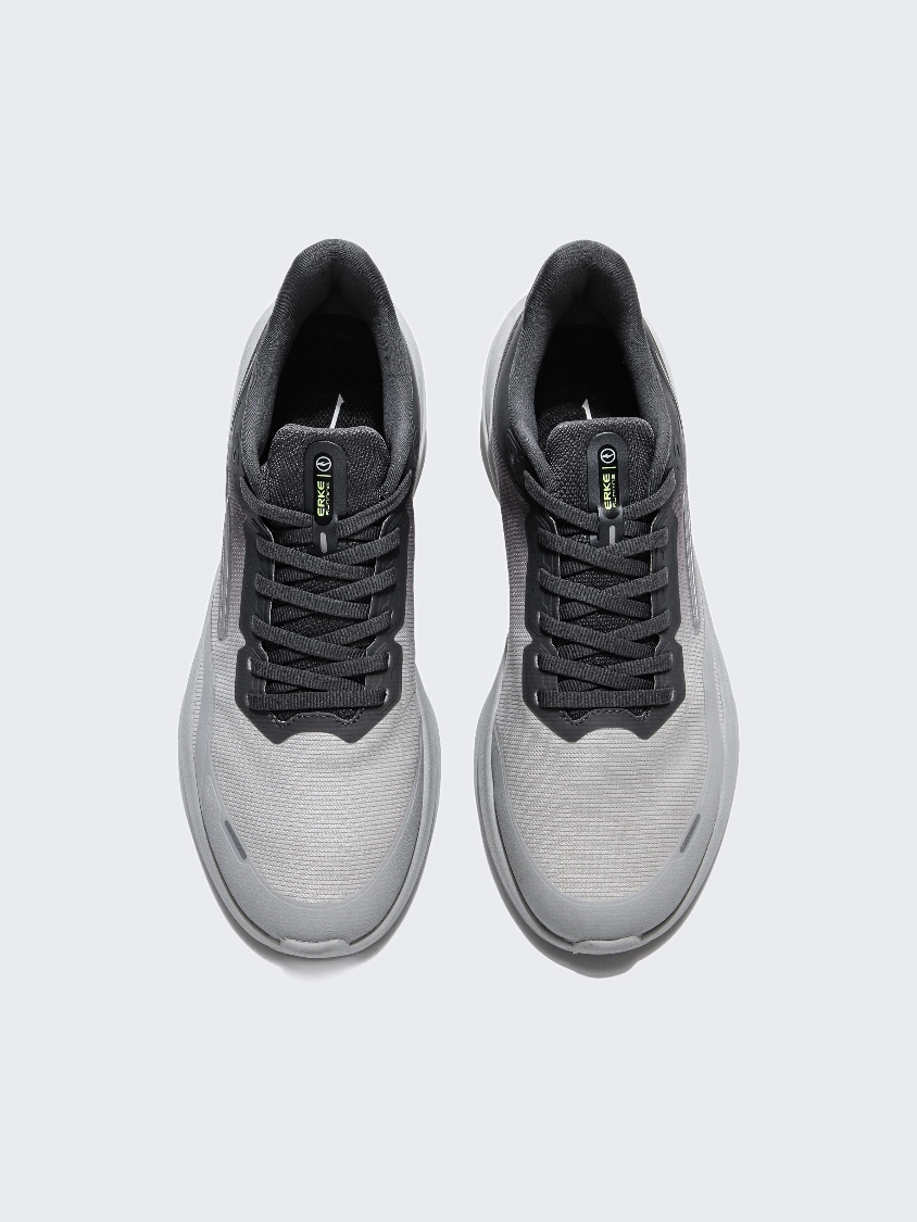 Erke Cushioning Men Running Shoes Light Grey/Charcoal Running Shoes With The Most Cushioning