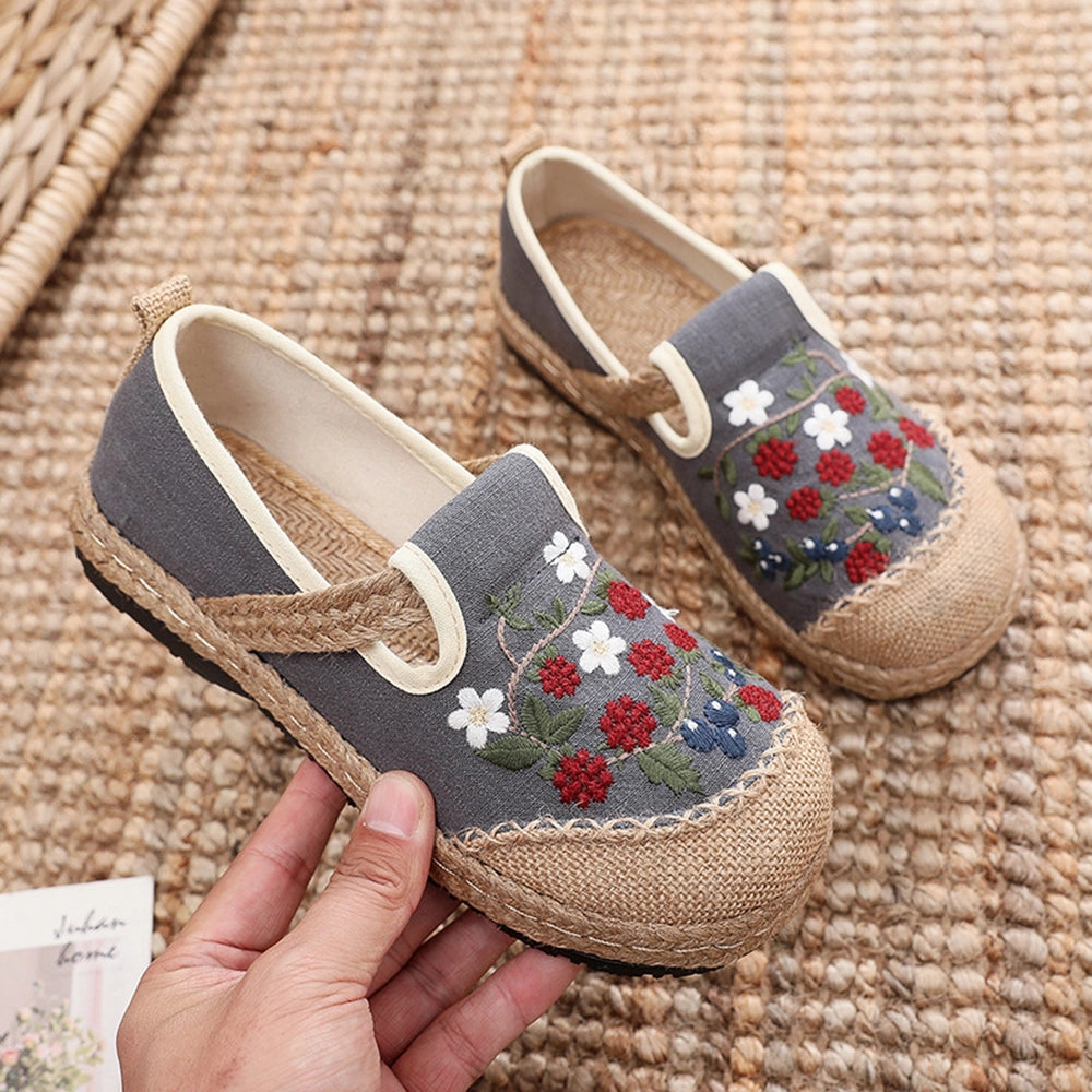 Ethnic Style Embroidered Cotton Linen Shoes Best Business Casual Shoes For Standing All Day