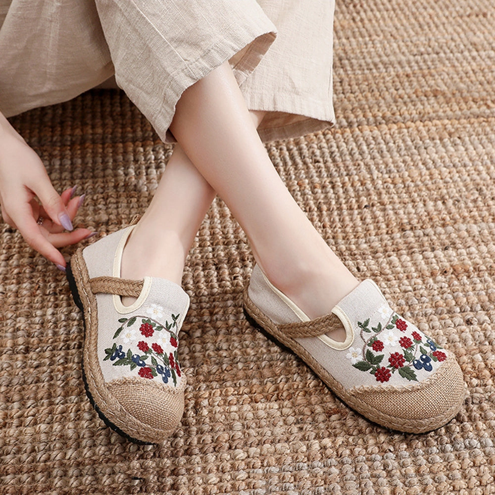 Best Walking Shoes For Business Casual Ethnic Style Embroidered Cotton Linen Shoes