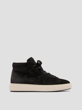 Best Sneakers For The Gym REMASTER 002 - Black Suede High Top Sneakers