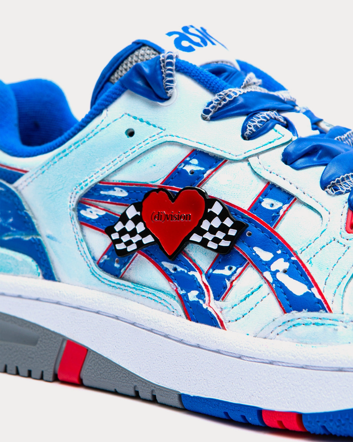 Top Asics Running Shoes EX89 Baby Blue / Cobolt / White Low Top Sneakers